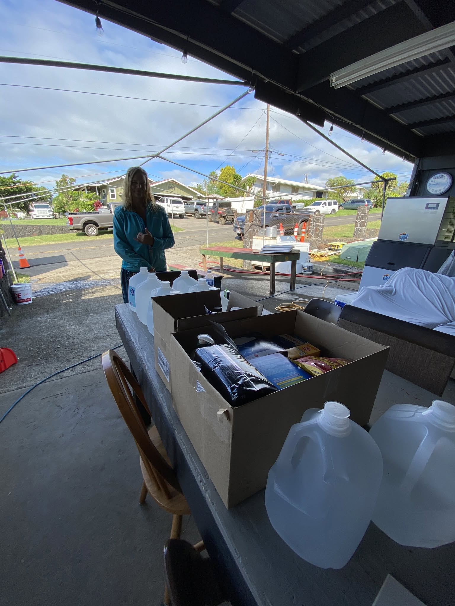 Donated essentials for Hurricane Lala recovery
