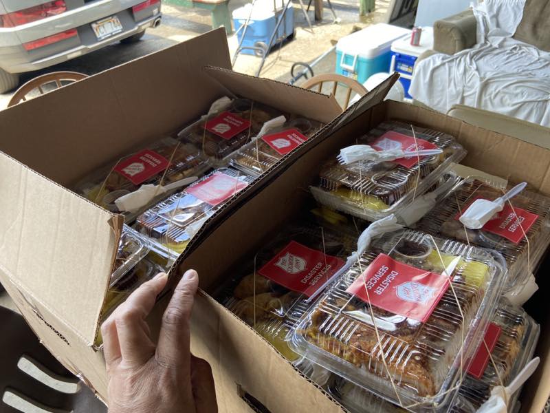 Prepared meals ready for distribution