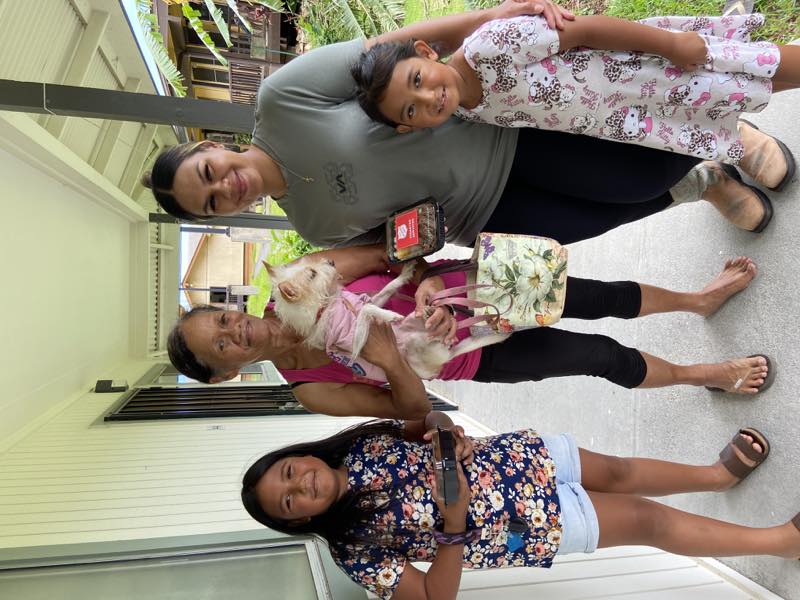 A family receives meals and support